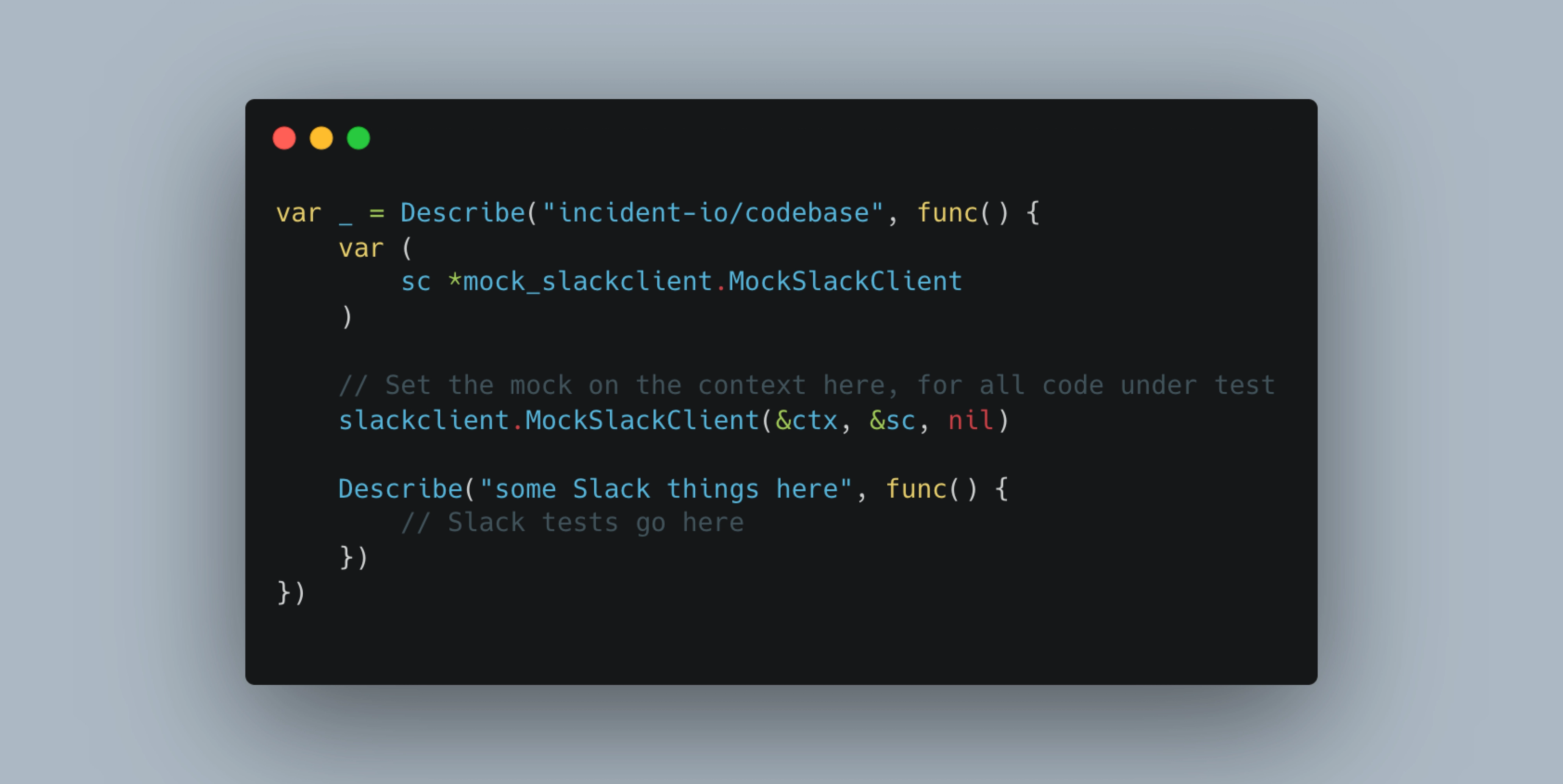 Using context.Context to mock API clients