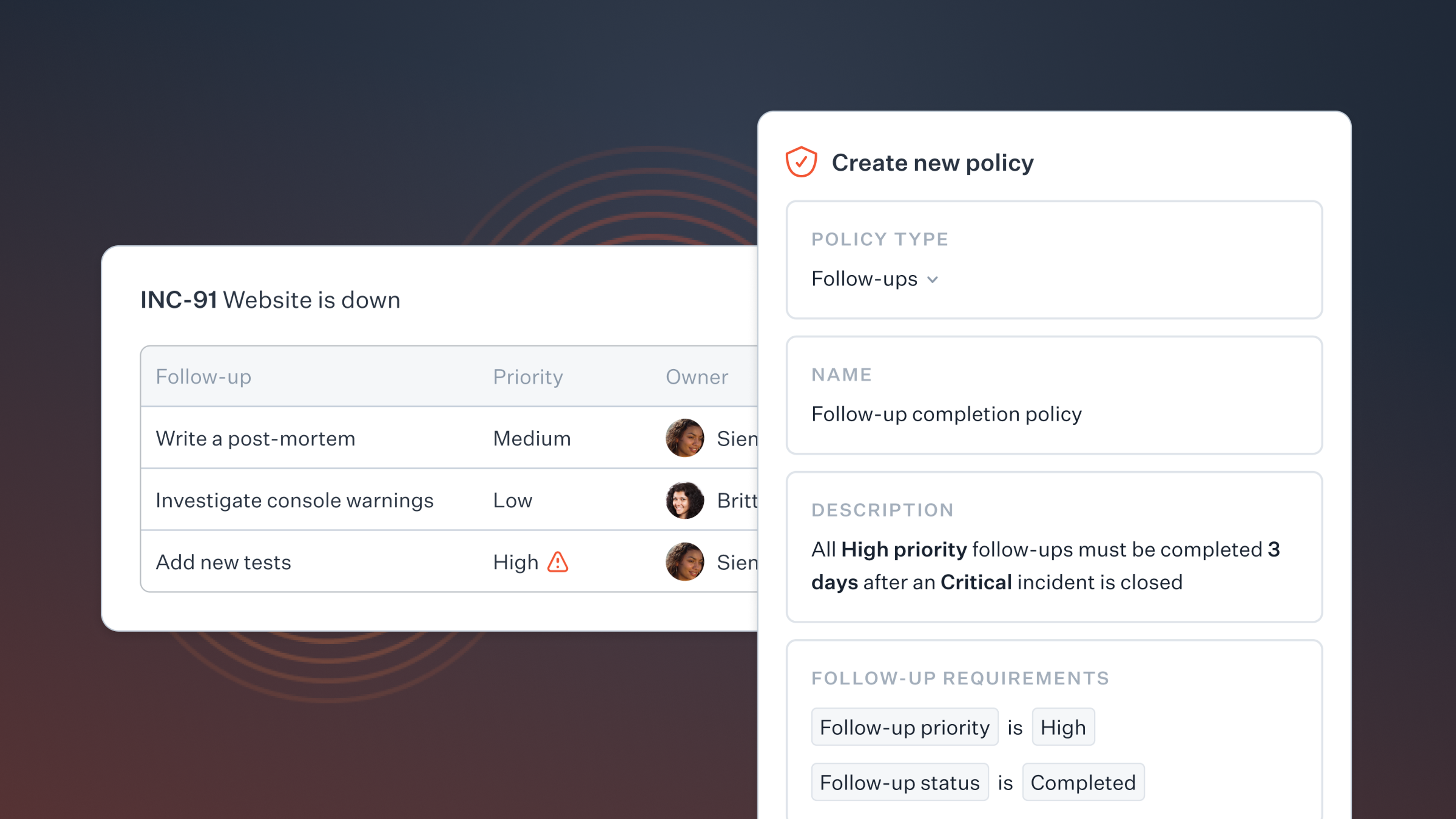 Follow-ups, now with priorities