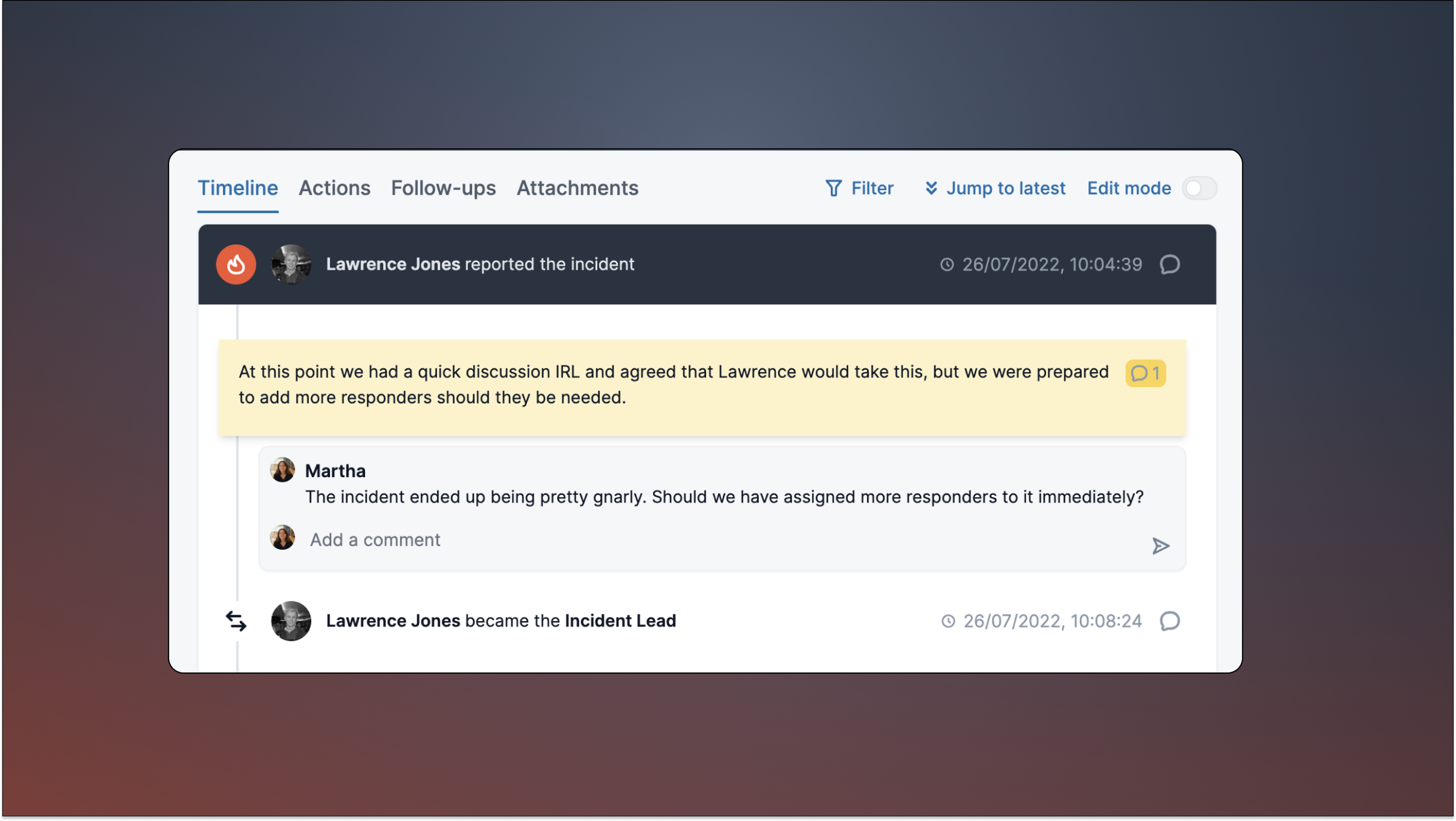 Timeline curation