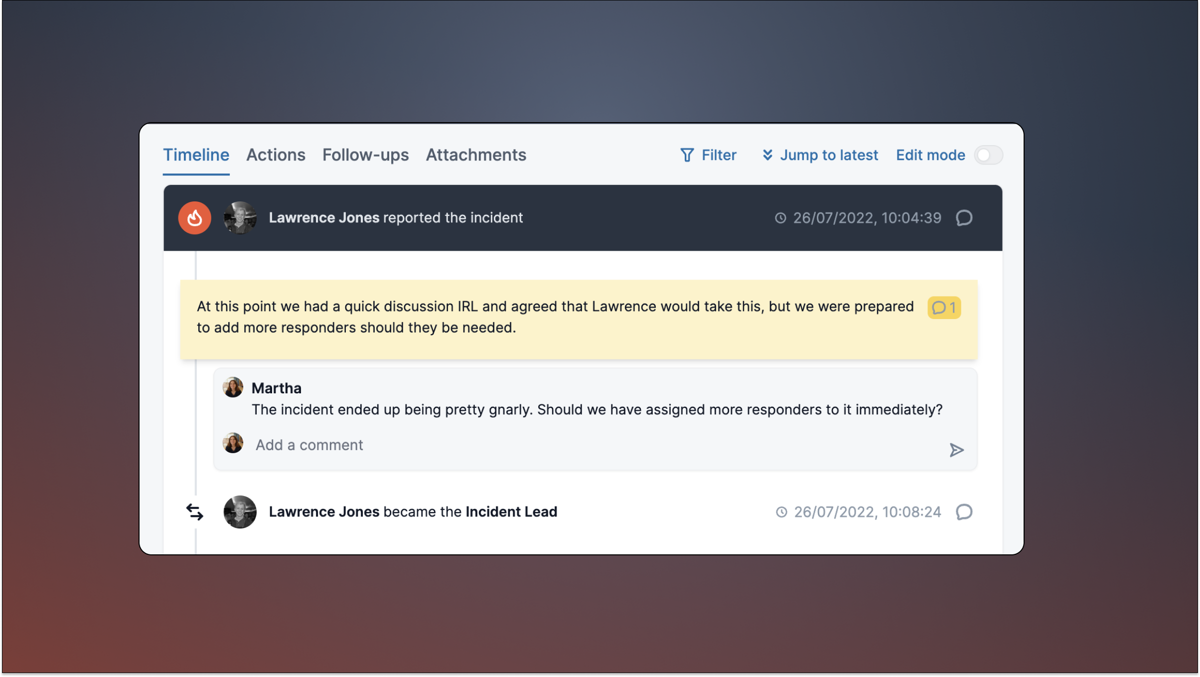 Timeline curation
