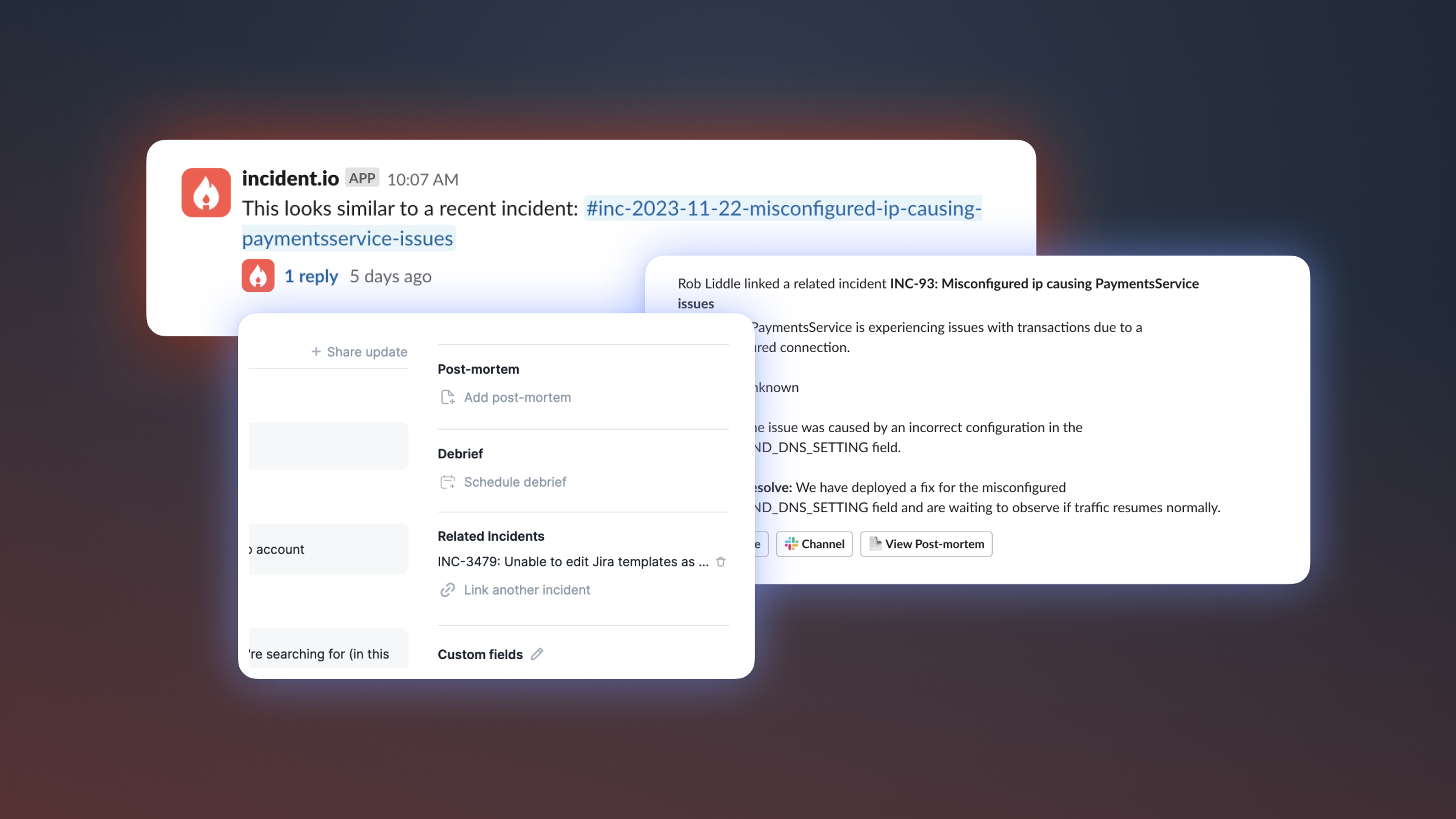 Finding related incidents