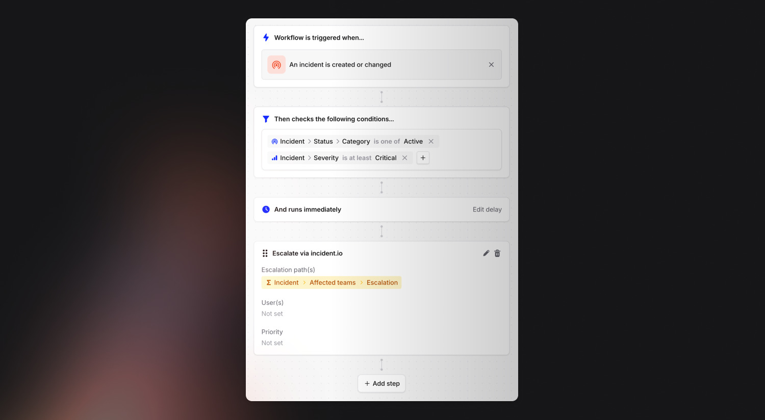 Workflow templates & manual triggers | Changelog | incident.io