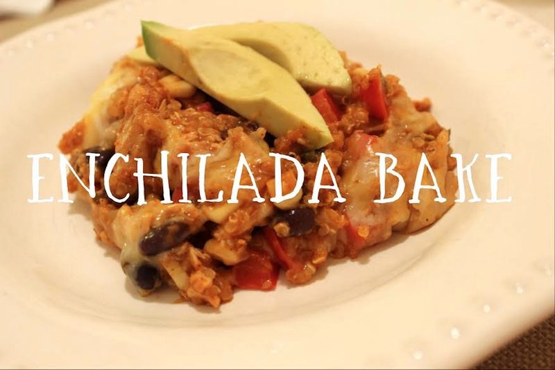 Chicken, Black Bean, & Quinoa Enchilada Bake