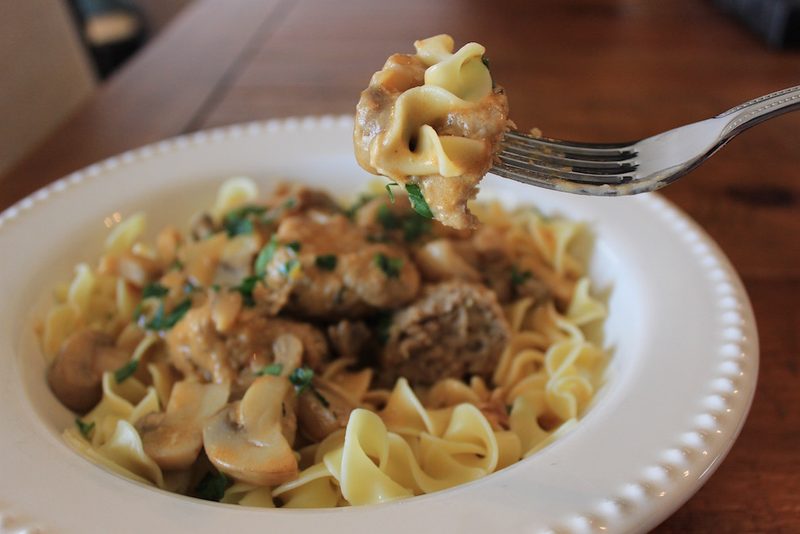 Turkey Meatball Stroganoff