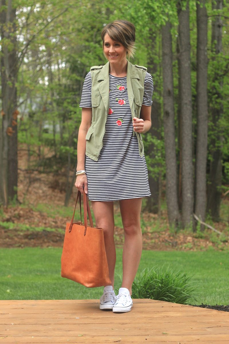 Embroidered T-shirt Dress