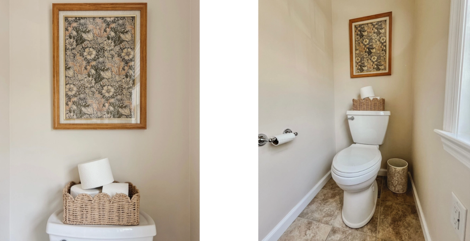 Views of the completed family bathroom refresh