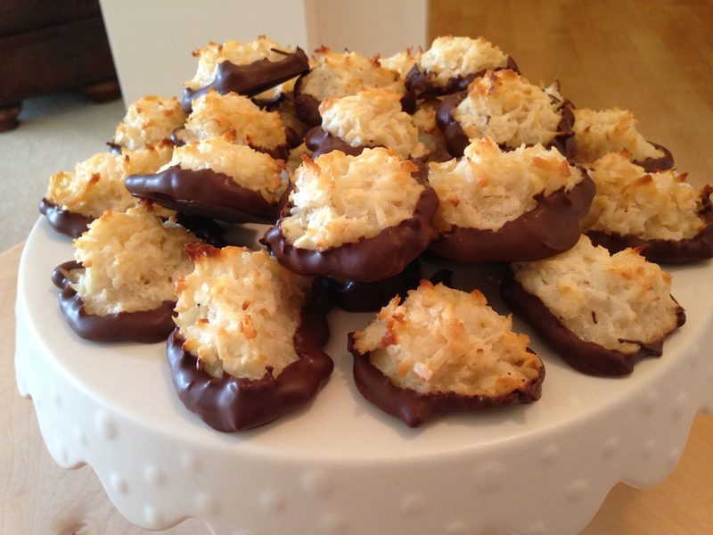 Chocolate Covered Coconut Macaroons