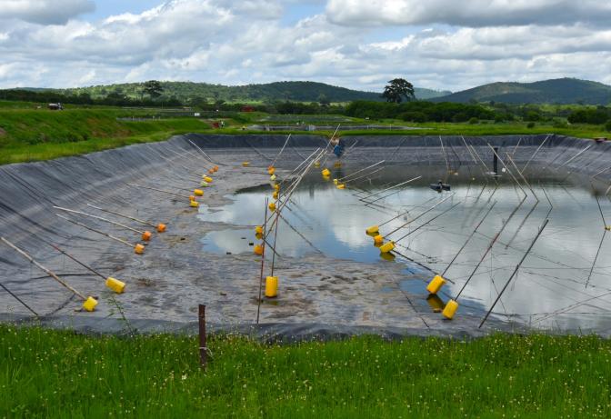 Aquaculture site under construction