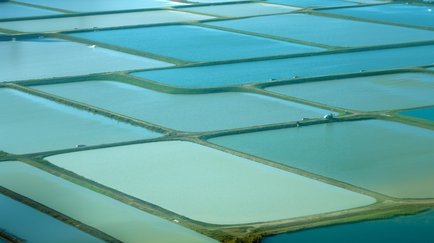 Fish farm pools drone image