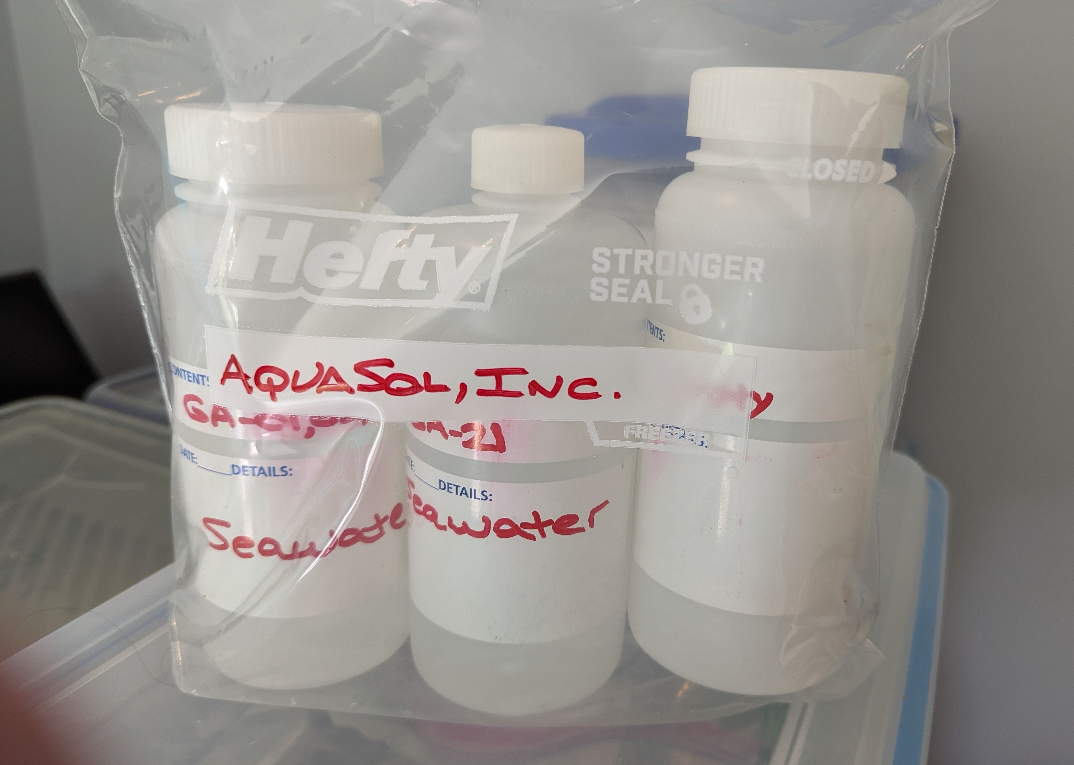 Water quality testing samples