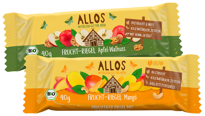 Frucht- oder Rohkostriegel