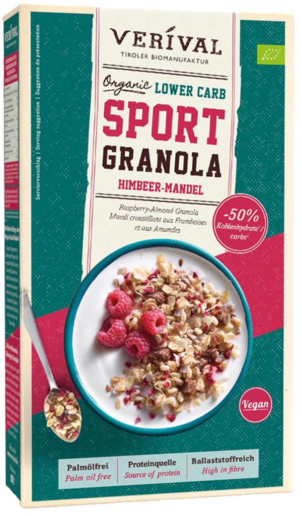 Lower Carb Protein Granola Himbeer-Mandel