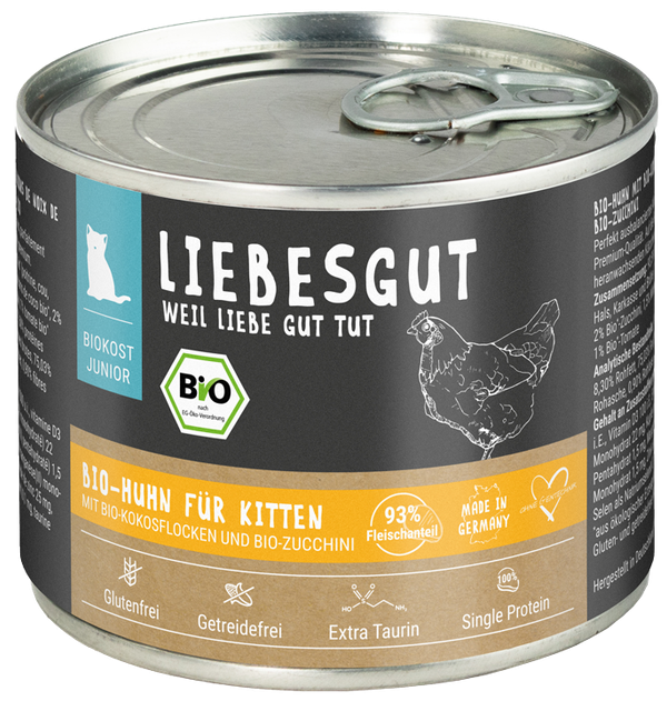 Katzen Nassfutter Huhn mit Kokos und Zucchini