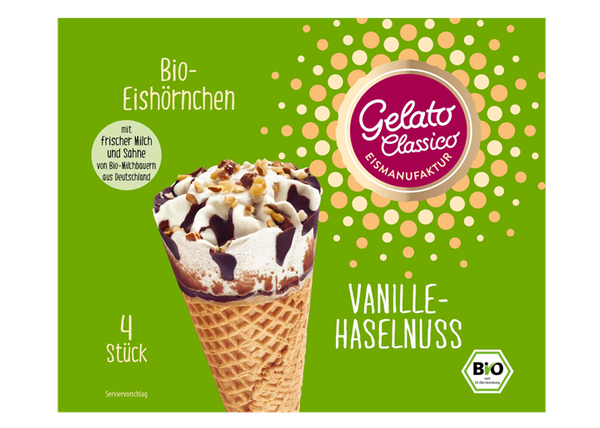 Bio- Eishörnchen Vanille-Haselnuss