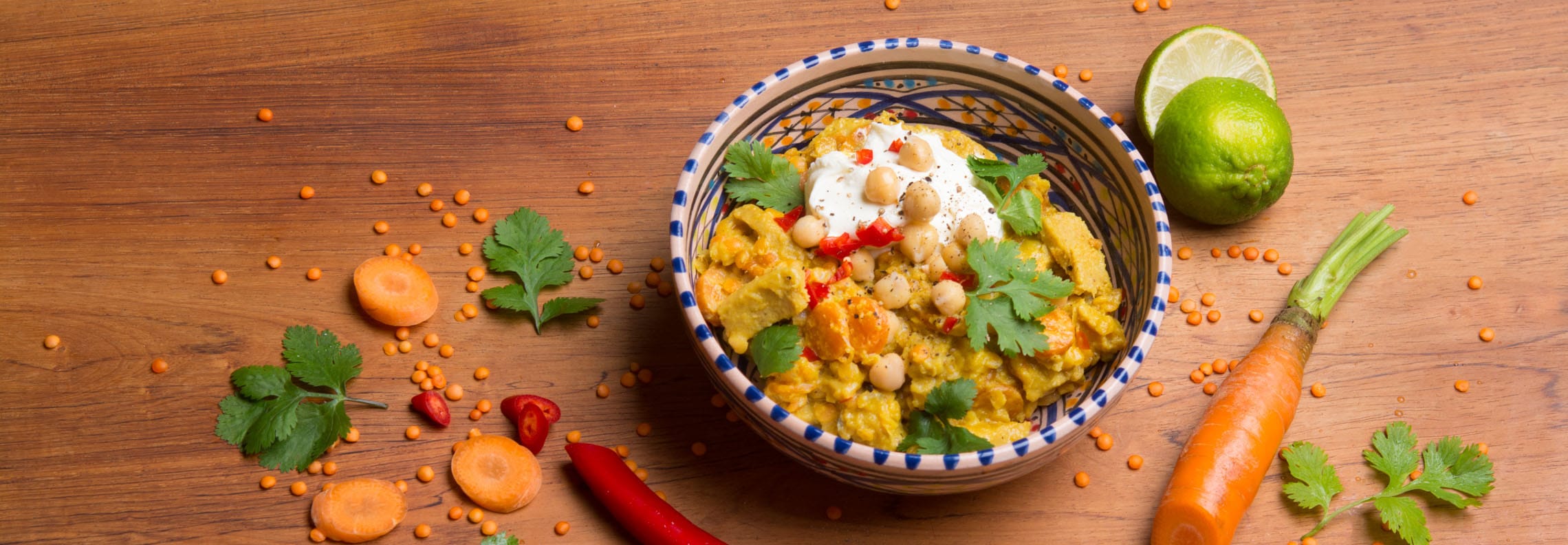 Veganes Möhren-Lupinen-Curry