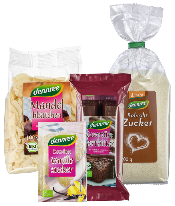 20 % Rabatt* auf ausgewählte Backzutaten von dennree