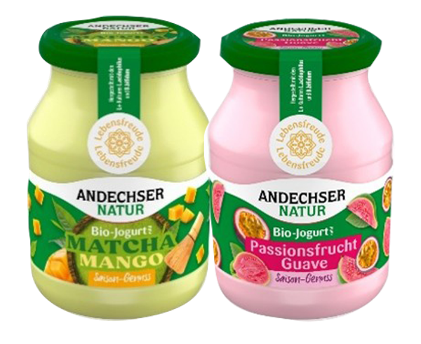 Neue Saisonjoghurts von Andechser