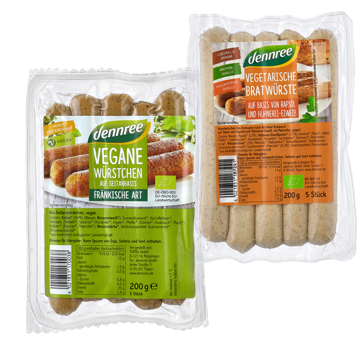 Vegane oder vegetarische Würstchen