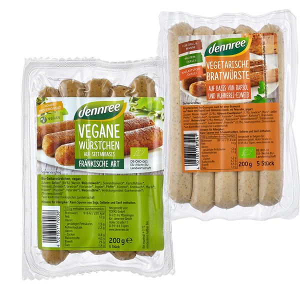 Vegane oder vegetarische Würstchen
