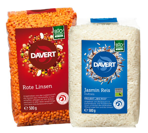 Bio-Hülsenfrüchte oder -Reis