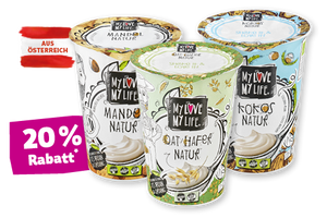 20 % Rabatt auf ausgewählte Bio-Joghurtalternativen von MyLove-MyLife