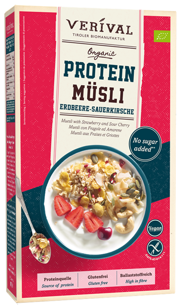 Protein Müsli Erdbeere-Sauerkirsche