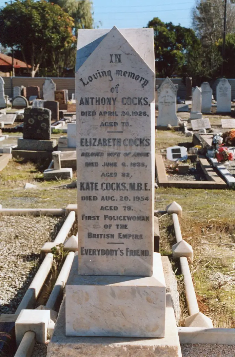 Headstone of Kate Cocks