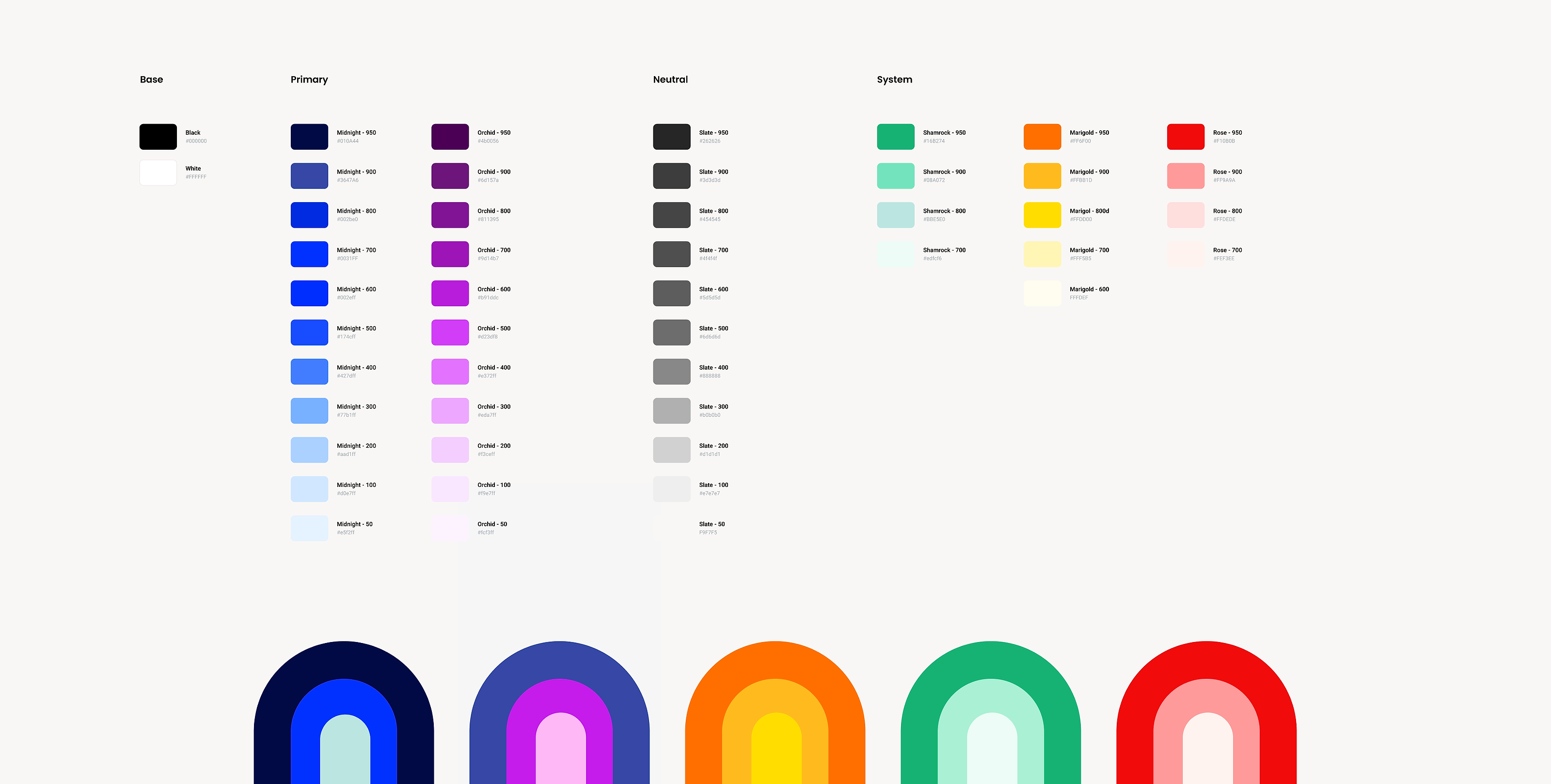 Initial color exploration tiles