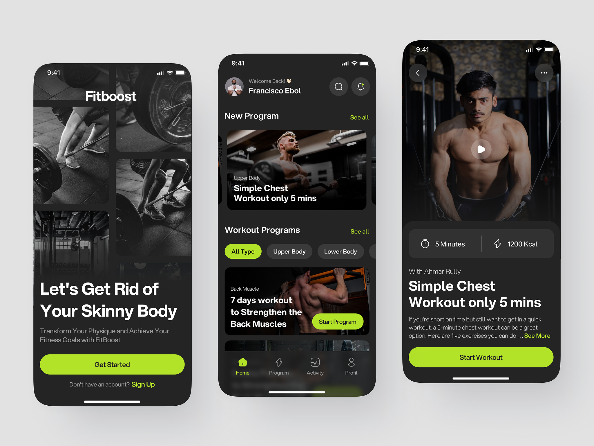 An example to create a personal trainer app