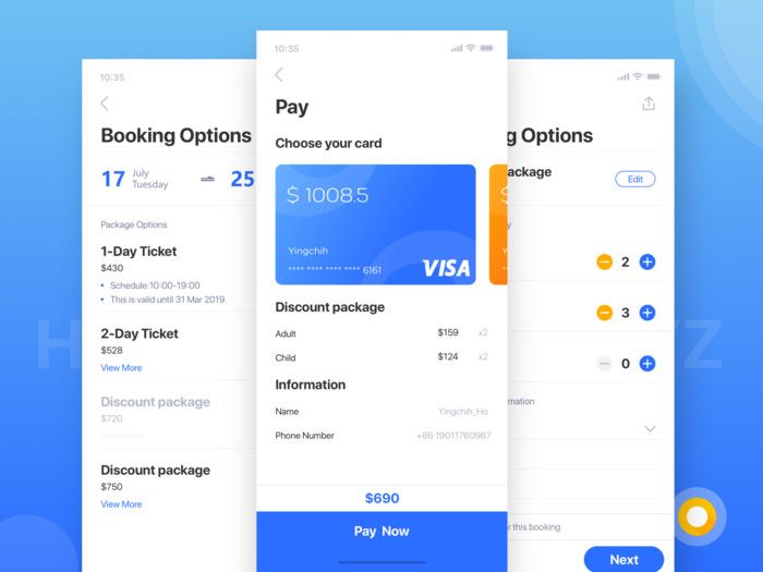 Make sure your app has a smooth payment flow (*image by [HYZ](https://dribbble.com/HYZ){ rel="nofollow" .default-md}*)