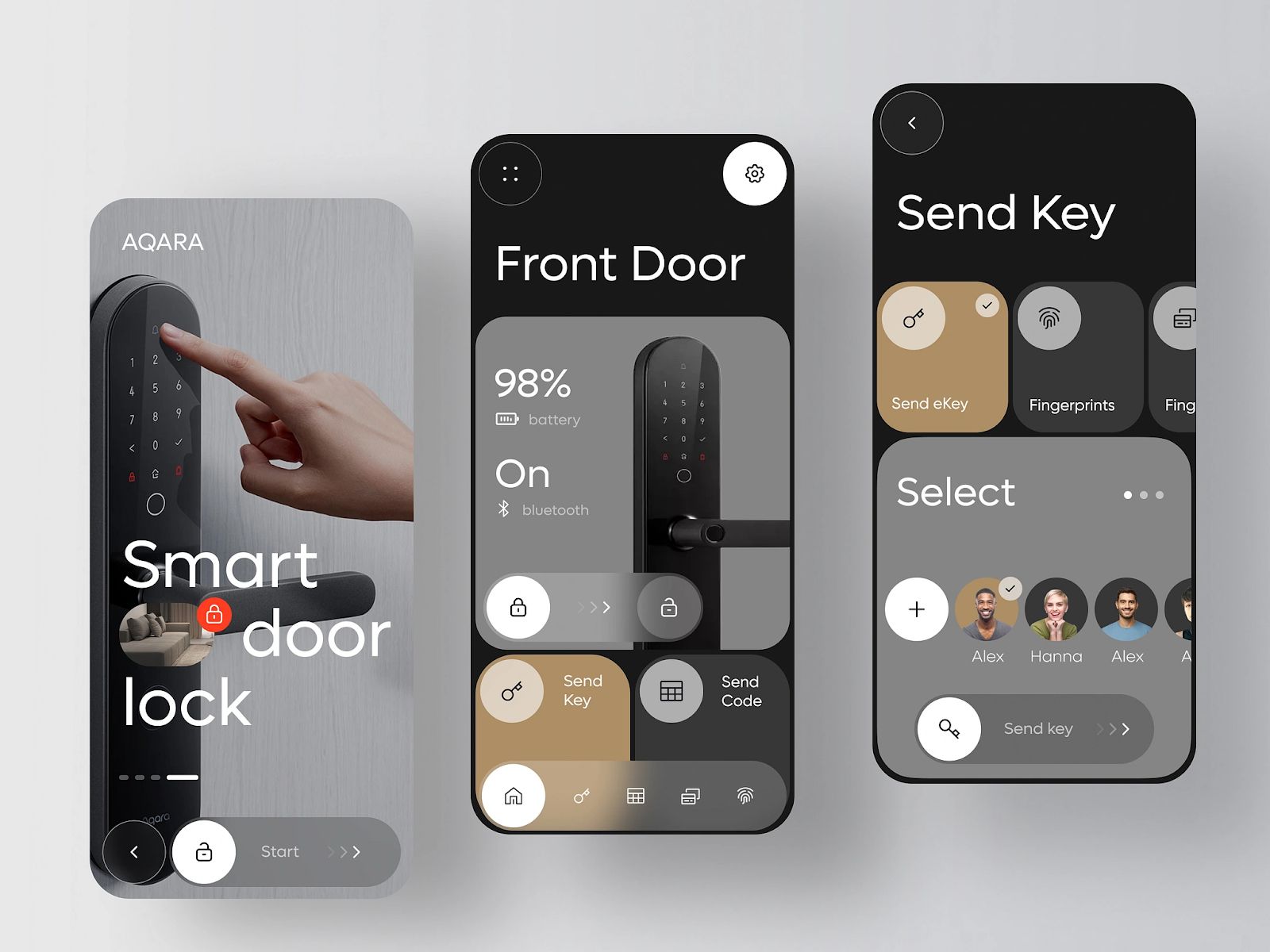 An example of a companion app for a smart door lock