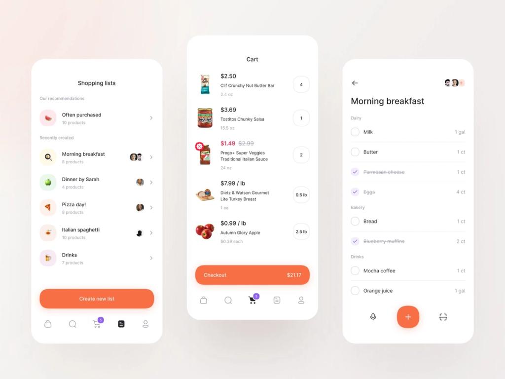 Some grocery apps allow making more than one shopping list