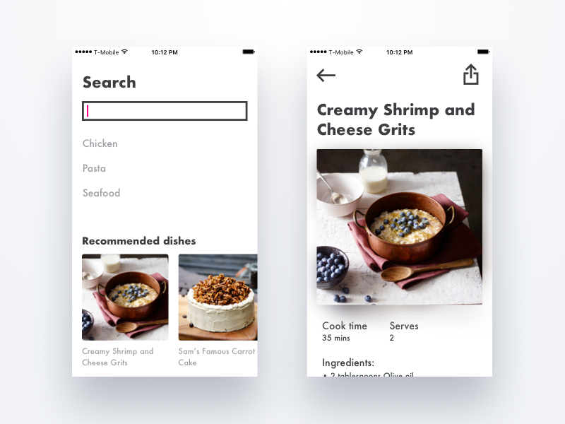 A quite minimalistic and nice-looking searching screen