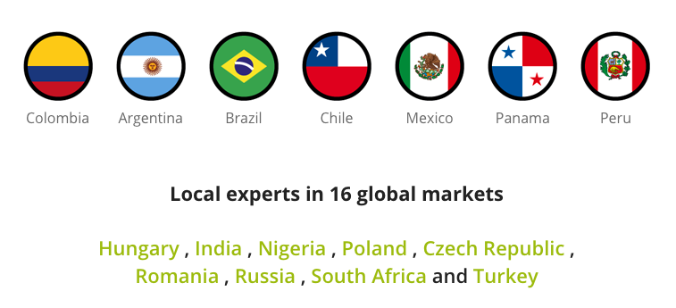 PayU supports 16 countries
