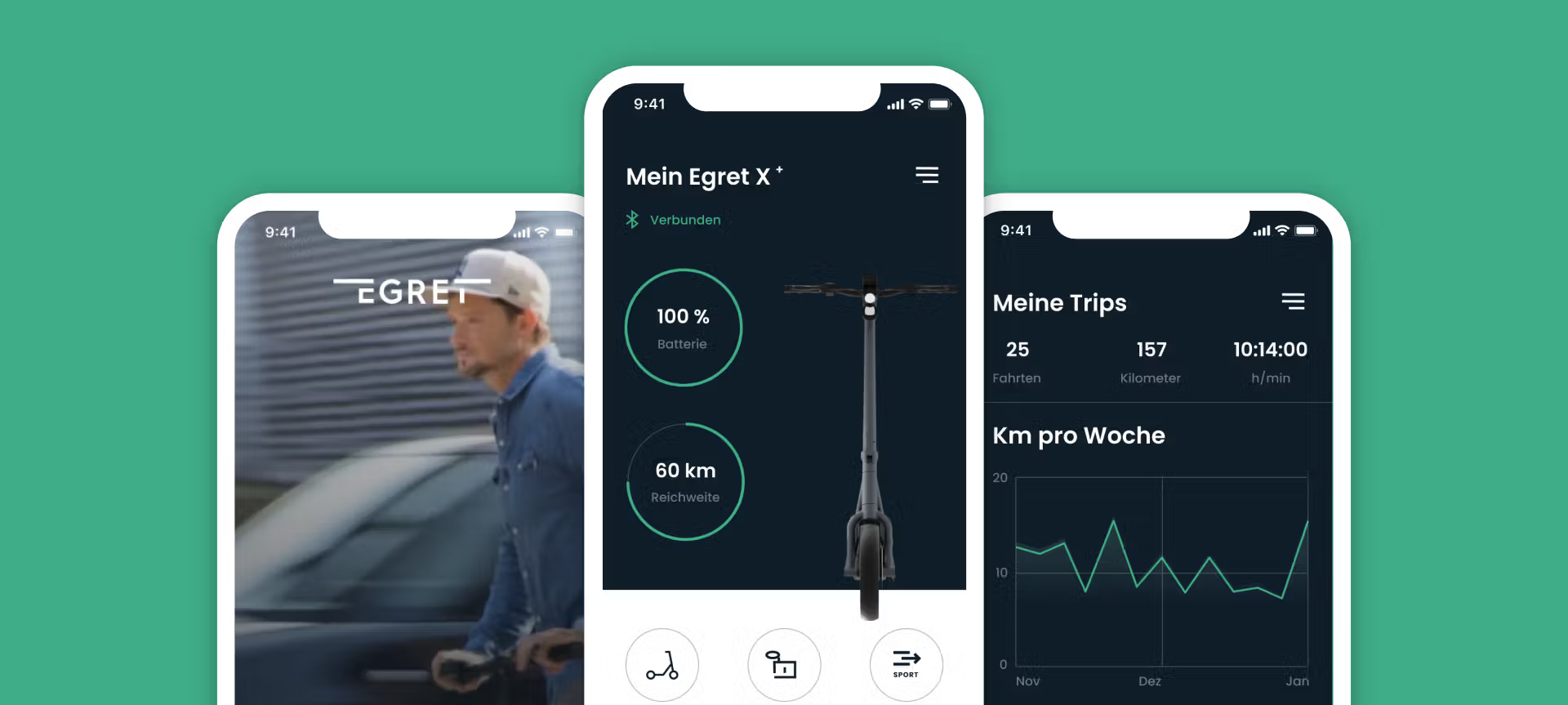 The Egret app is based on Bluetooth connection