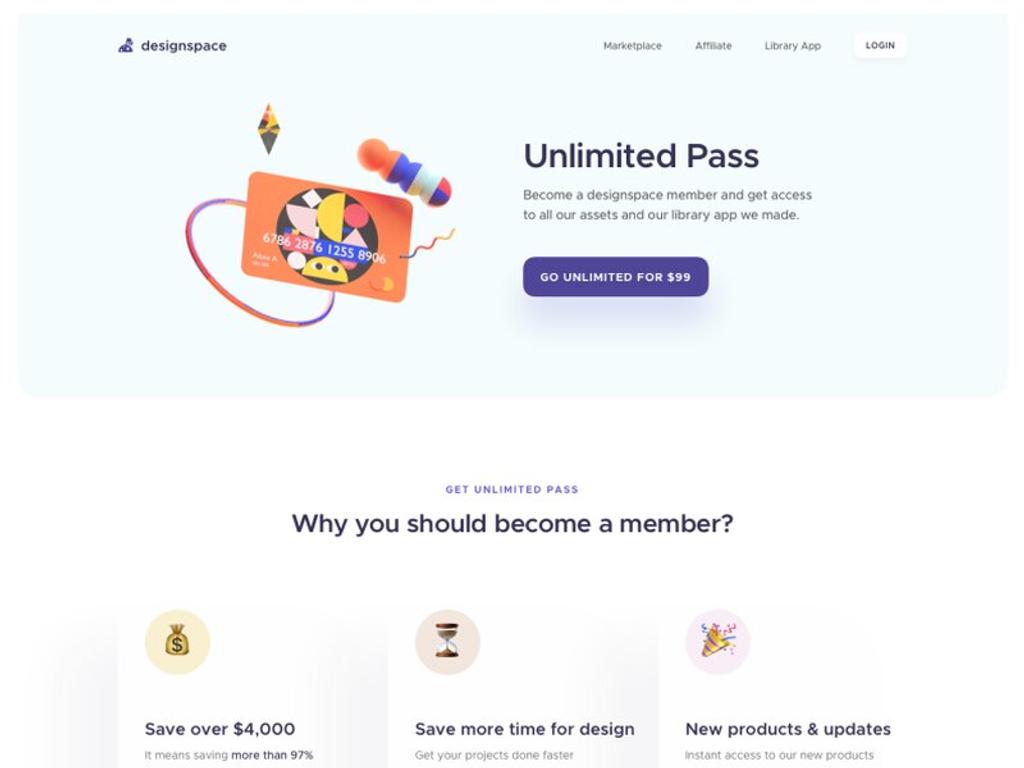 A minimalistic membership website. 