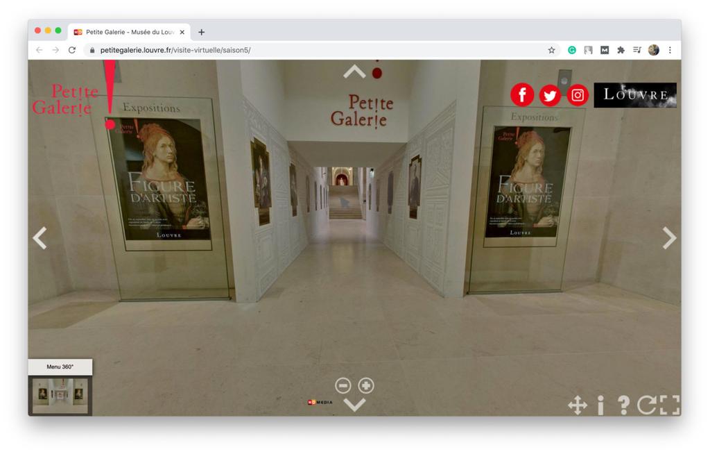 Louvre digital tour around Petite Galerie can be a great example of how you can offer digital experience &amp; services