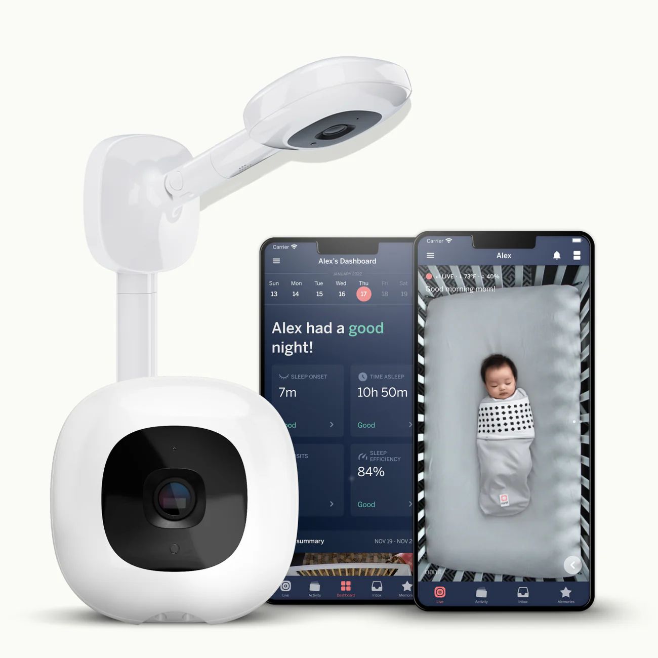 The Nanit smart baby monitor app offers core functionality such as real-time video streaming and two-way audio communication