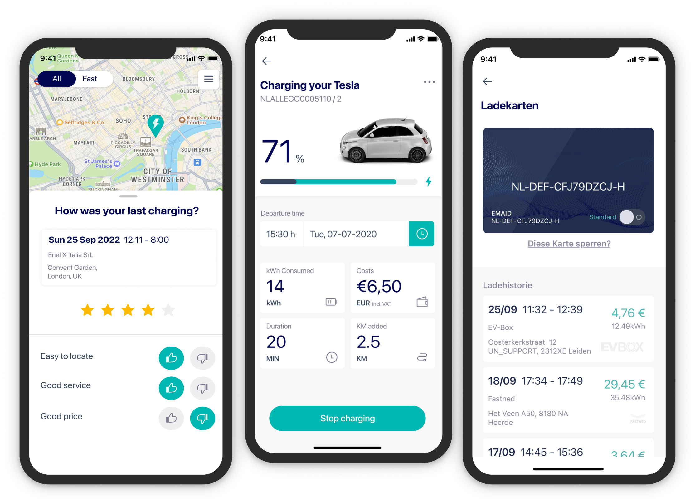 iOS app for EV charging 