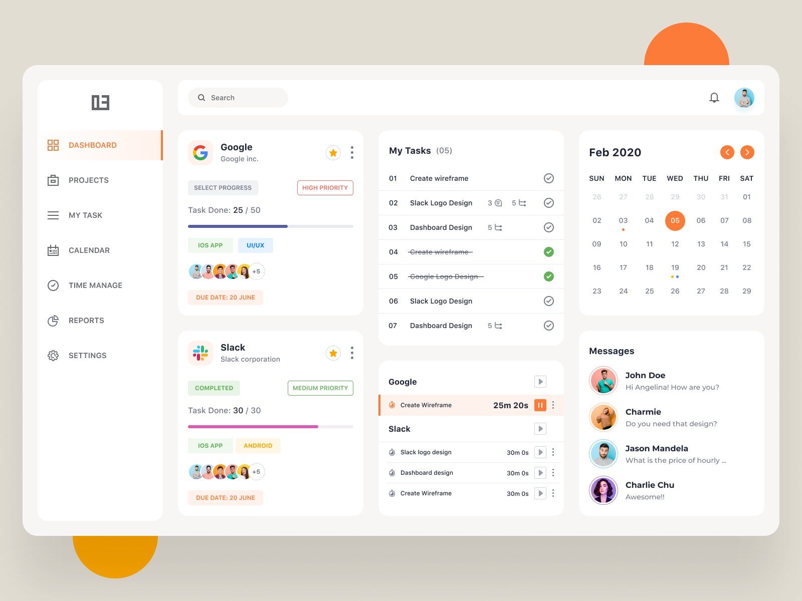 Project management software can include functionality of team management apps, tools for teams and users to manage tasks, etc. (*image by [Manoj Rajput](https://dribbble.com/manojrajput){ rel="nofollow" target="_blank" .default-md}*)