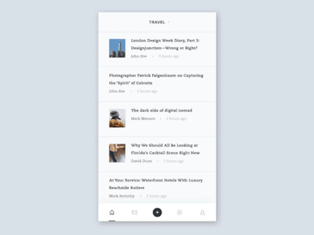Minimalistic design of a mobile app