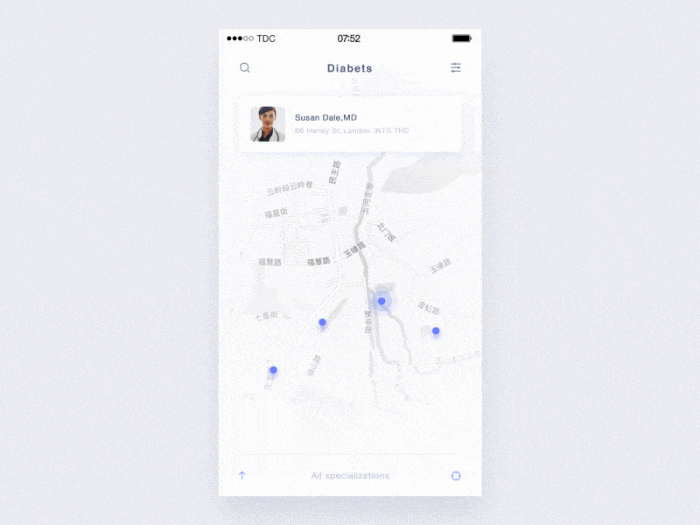A doctor profile with all necessary info (*image by [forint](https://dribbble.com/forint){ rel="nofollow" .default-md}*)