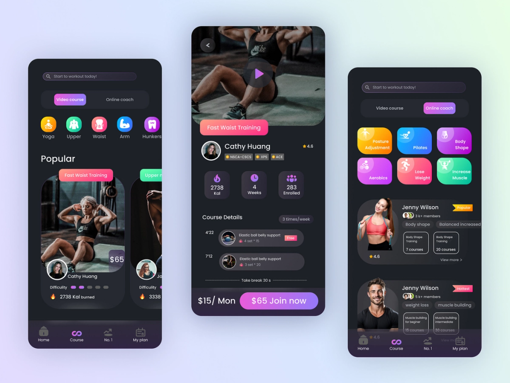 An example of how to build a fitness app with custom workout 