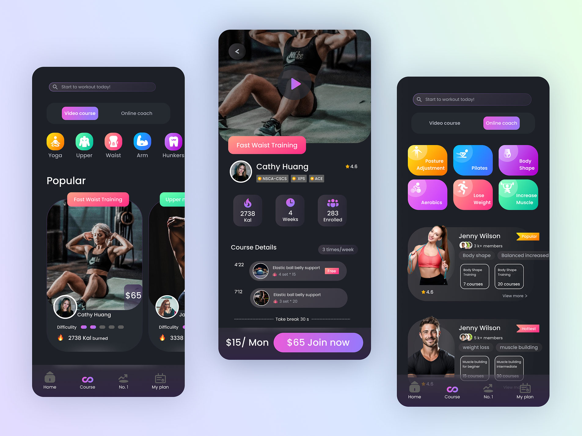 An example of a custom workout app