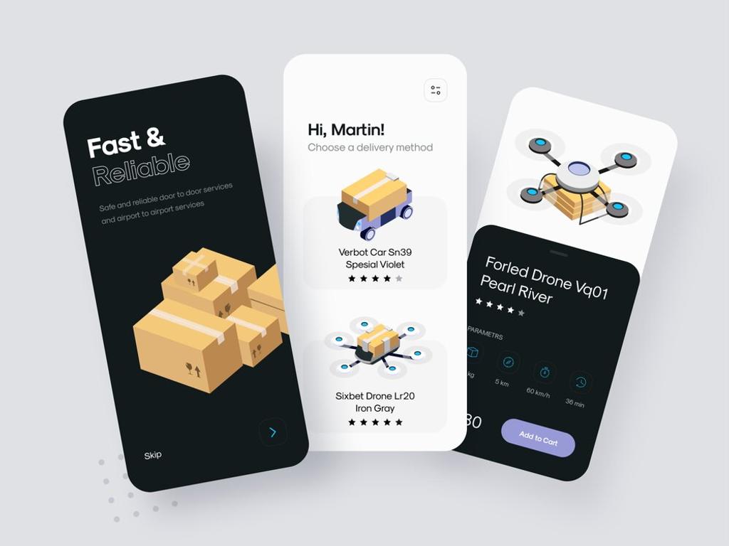 An innovative delivery mobile app that uses drones