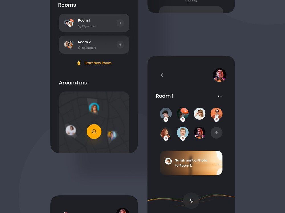 Don’t be afraid to add unusual features during voice chat app development (*image by [11Daniyal](https://dribbble.com/11Daniyal){ rel="nofollow" target="_blank" .default-md}*)