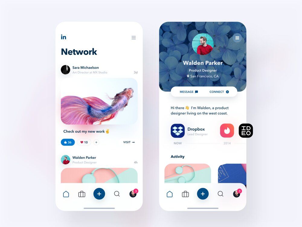 To make an app like other apps with audio chat rooms, feed can be a part of your app development (*image by [Gareth Johnson](https://dribbble.com/garethjohnson){ rel="nofollow" target="_blank" .default-md}*)