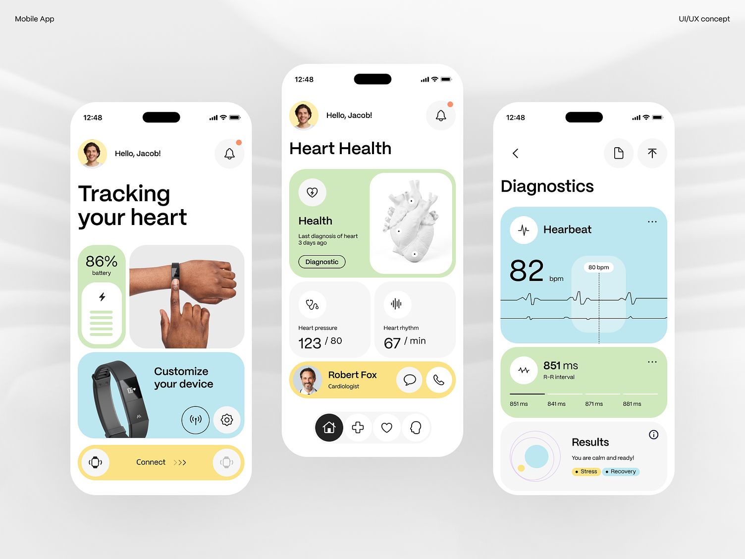 An example of medical insurance app development includes functionality for integrating wearables