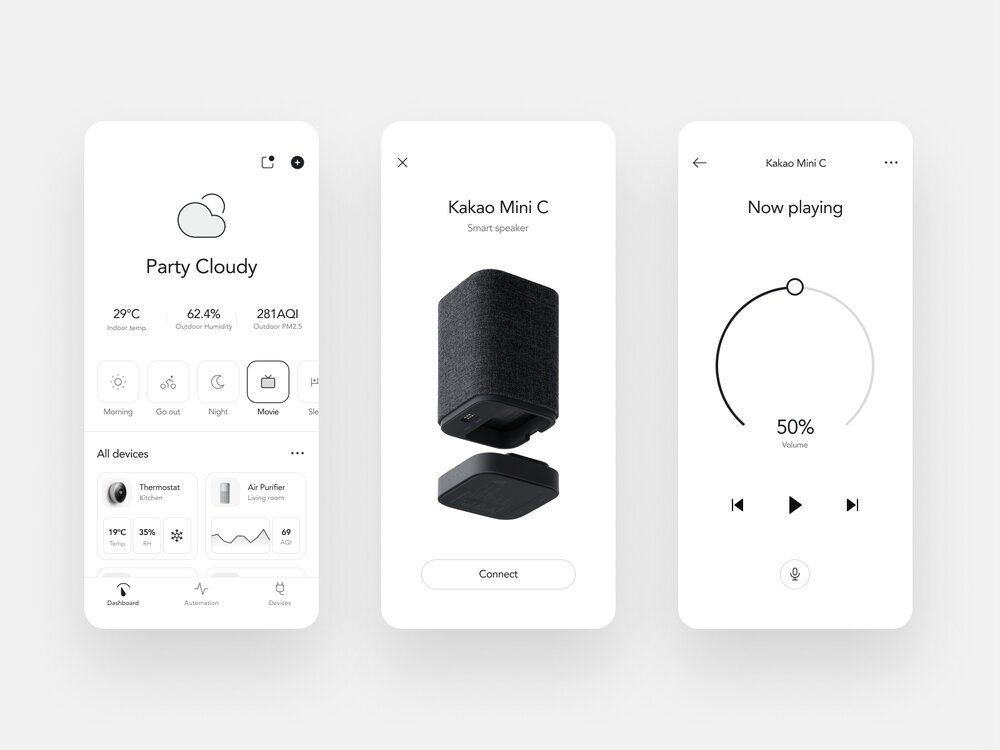 You can build IoT applications by using a platform (it can be cloud-based as well) (*image by [Quan](https://dribbble.com/quanht){ rel="nofollow" target="_blank" .default-md}*)