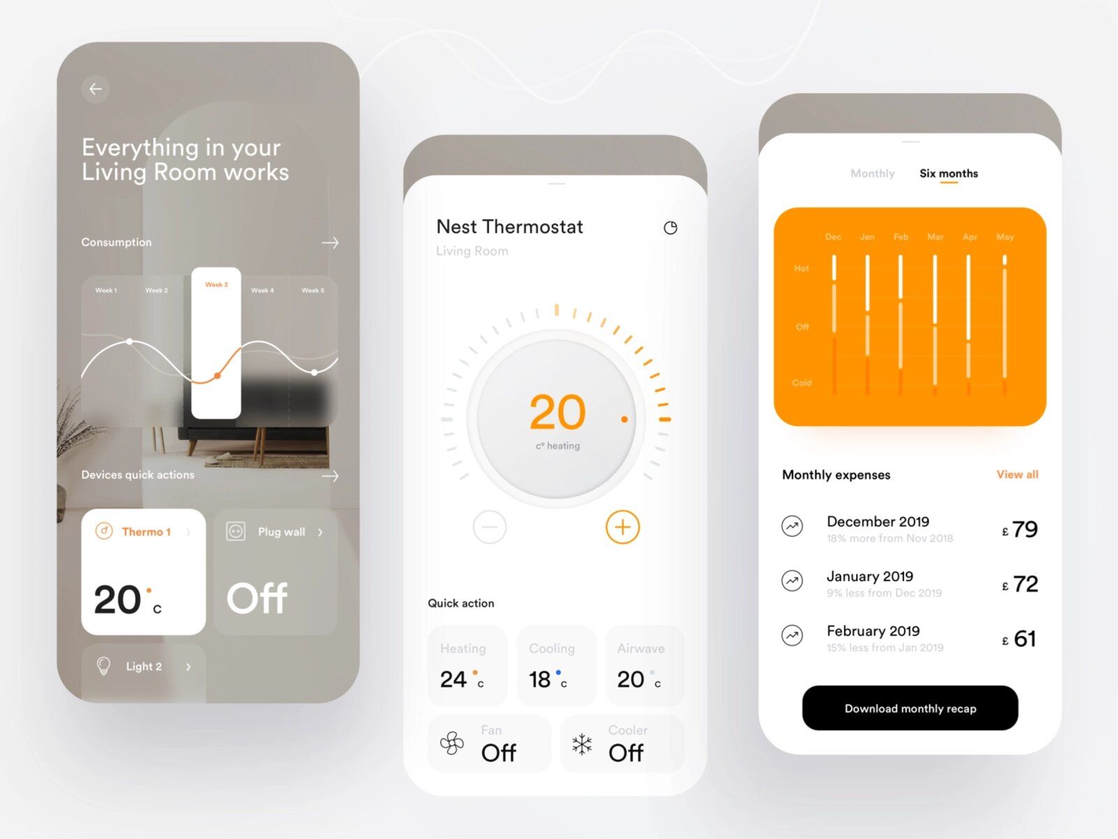 Smart home automation app development for IoT devices in a smart house can be more efficient with a ready-to-use firmware (*image by [Lorenzo Perniciaro](https://dribbble.com/Lorez){ rel="nofollow" target="_blank" .default-md}*)